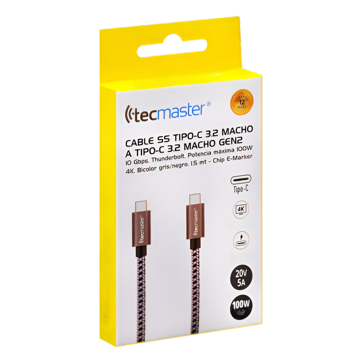 Cable De Datos Type-C 100W 4K Thunderbolt 1.5M Deluxe 200545