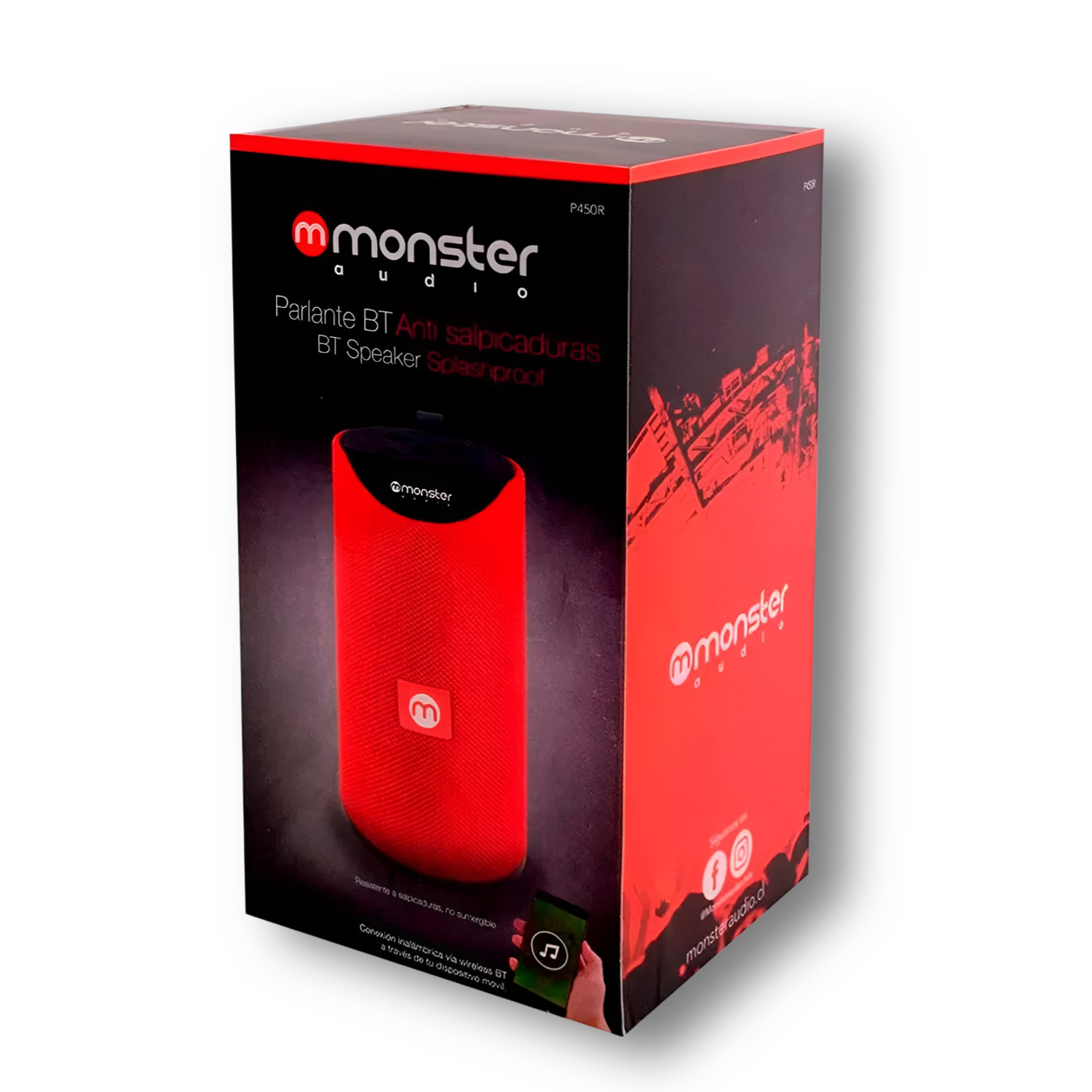 Parlante Portátil Bluetooth Waterproof Monster P450 Rojo
