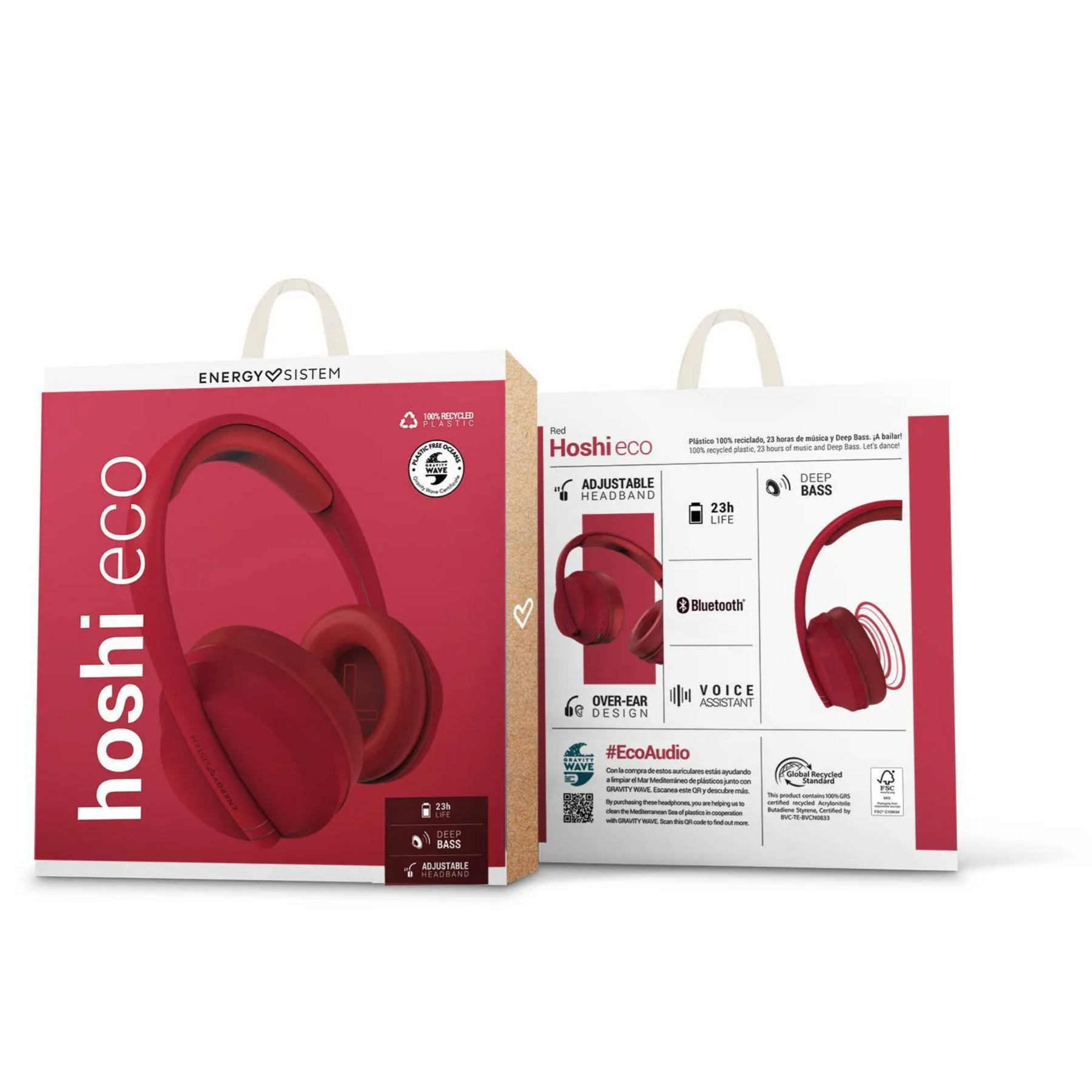 Audífonos Energy Sistem HOSHI Rojo Autonomía 23H + Assistant