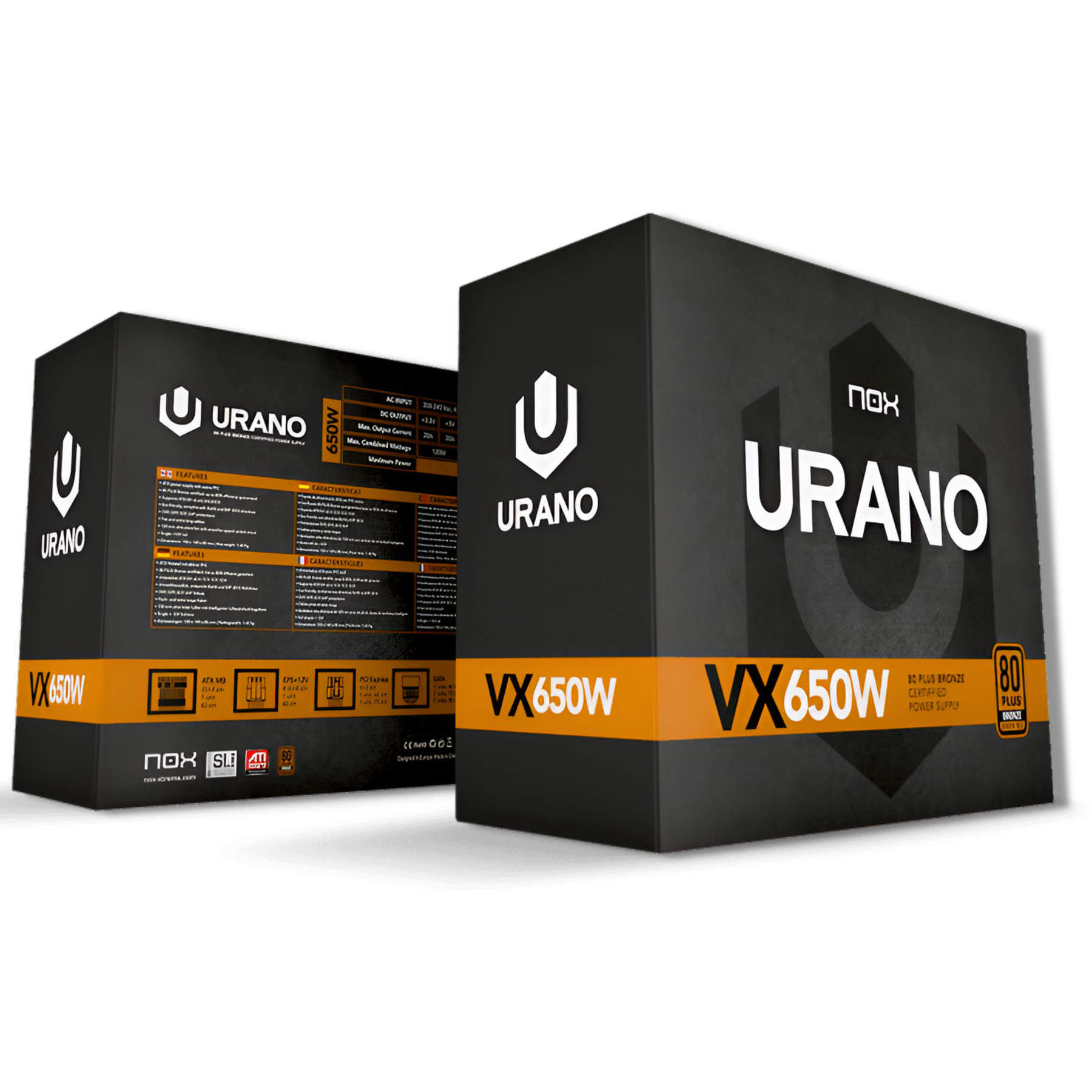 Fuente de Poder Gamer Nox Urano VX 650W 80 PLUS + BRONZE