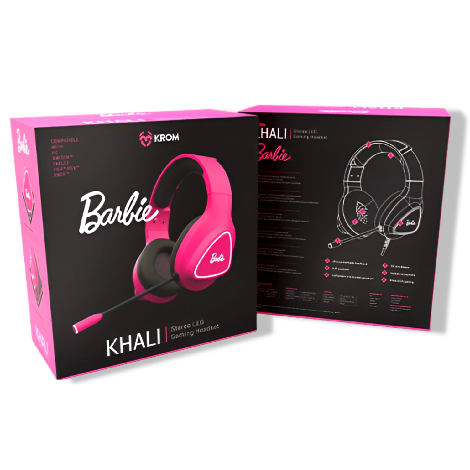 Audífonos Gamer de Barbie Rosados KROM KHALI Multiplataforma
