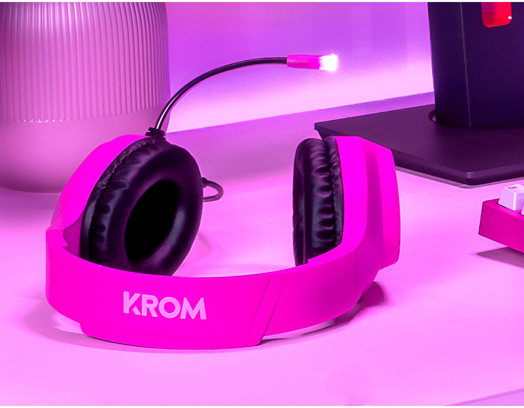 Audífonos Gamer de Barbie Rosados KROM KHALI Multiplataforma