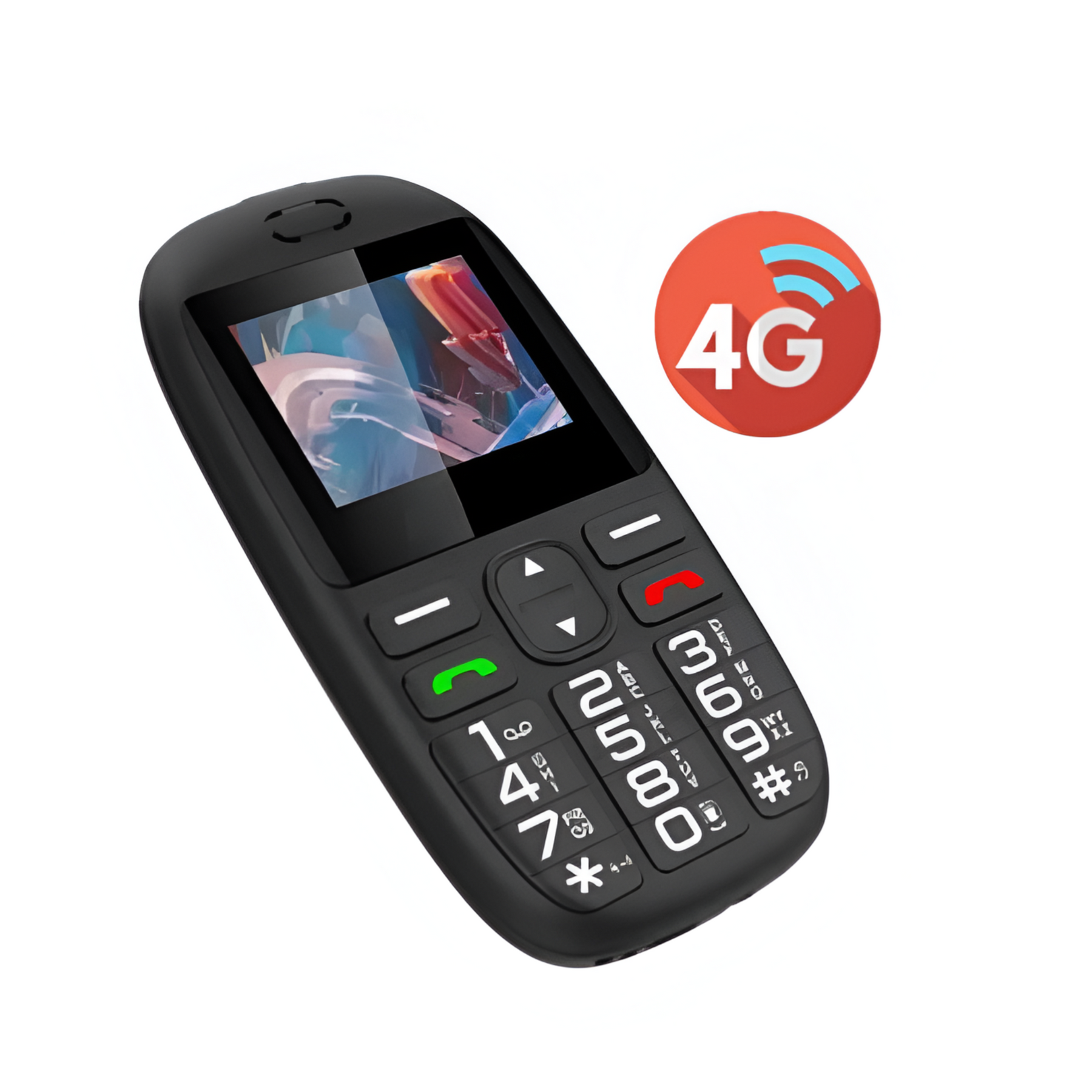 Teléfono Senior Adulto Mayor + Función S. O. S 4G Black 486B