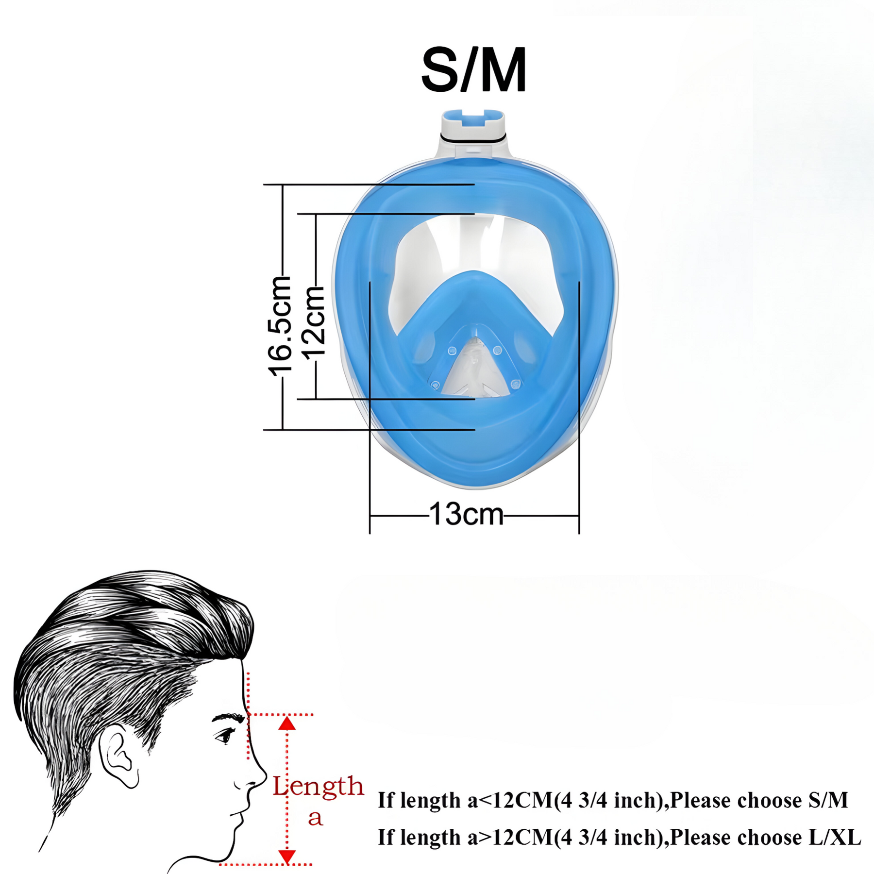 Mascara de Buceo Antifugas TALLA S/M Ajustable DBG997