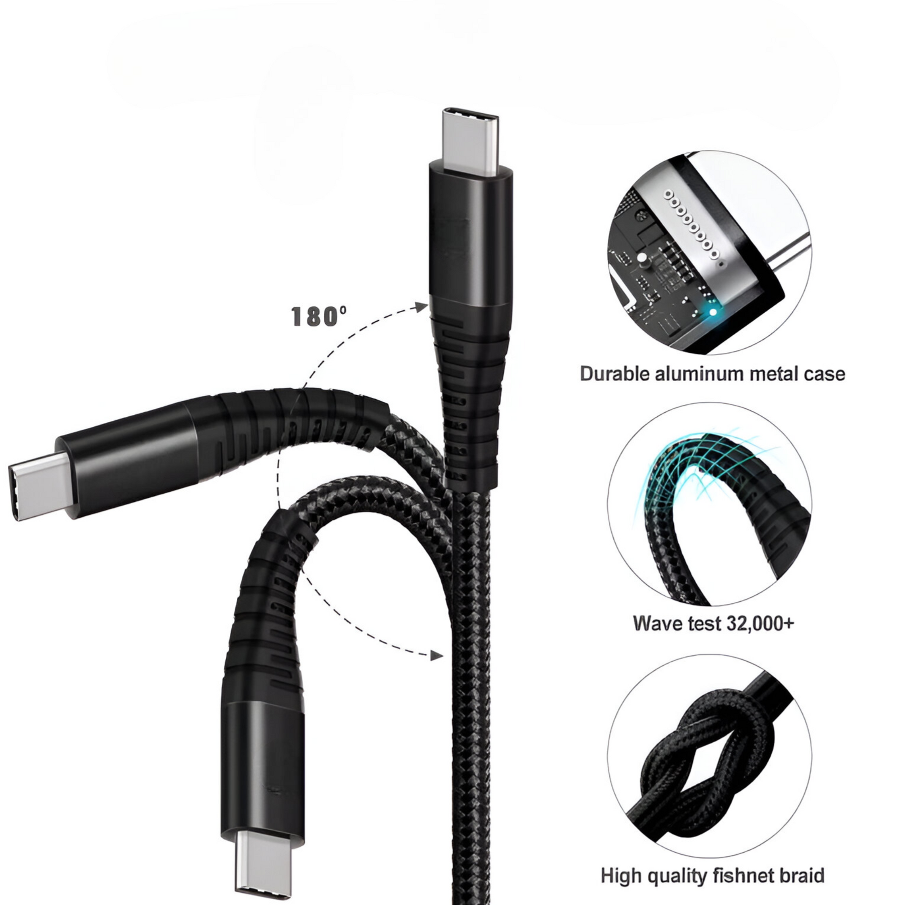 Cable de Datos USB-C a USB-C 2.5 MT PREMIUM PD 60W