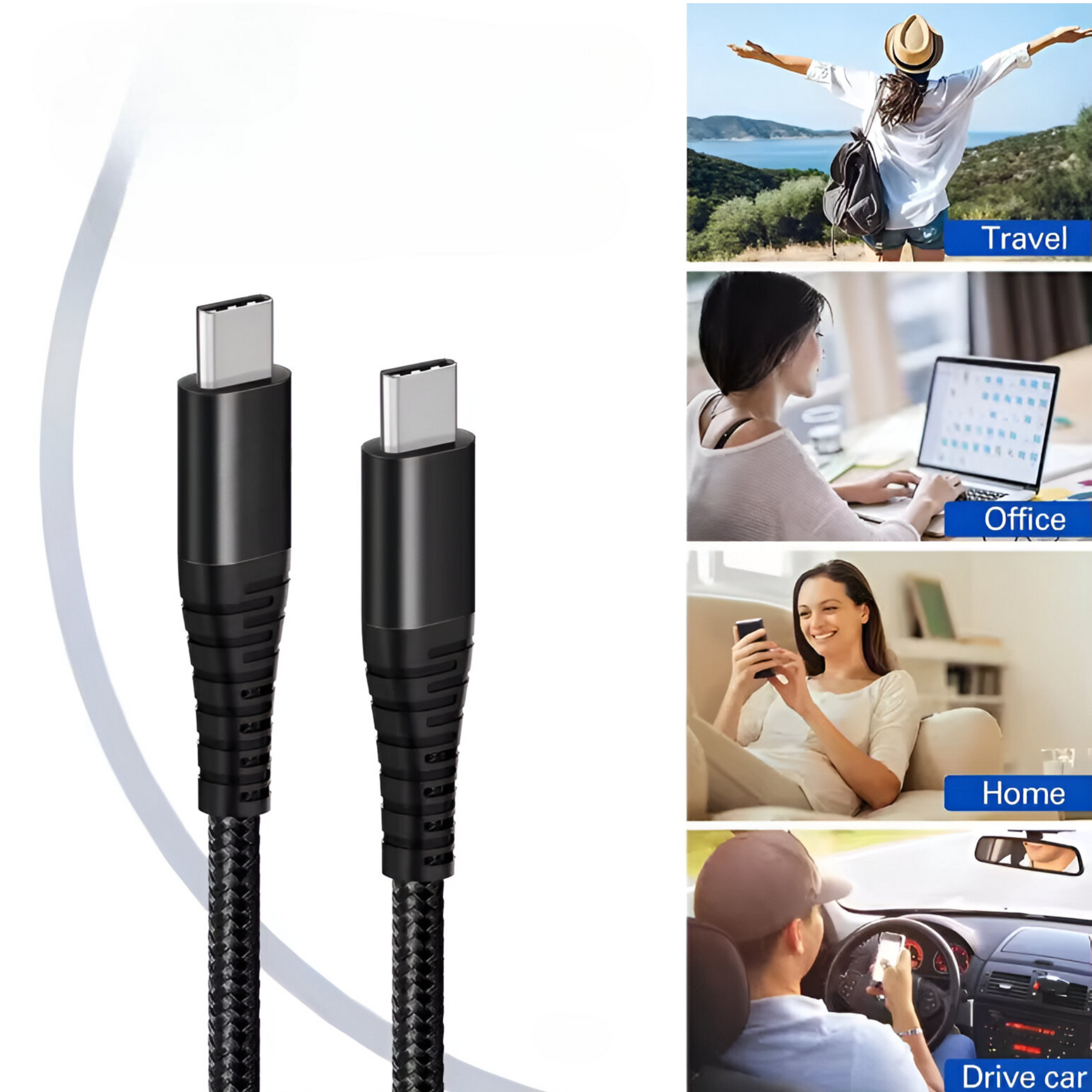 Cable de Datos USB-C a USB-C 2.5 MT PREMIUM PD 60W