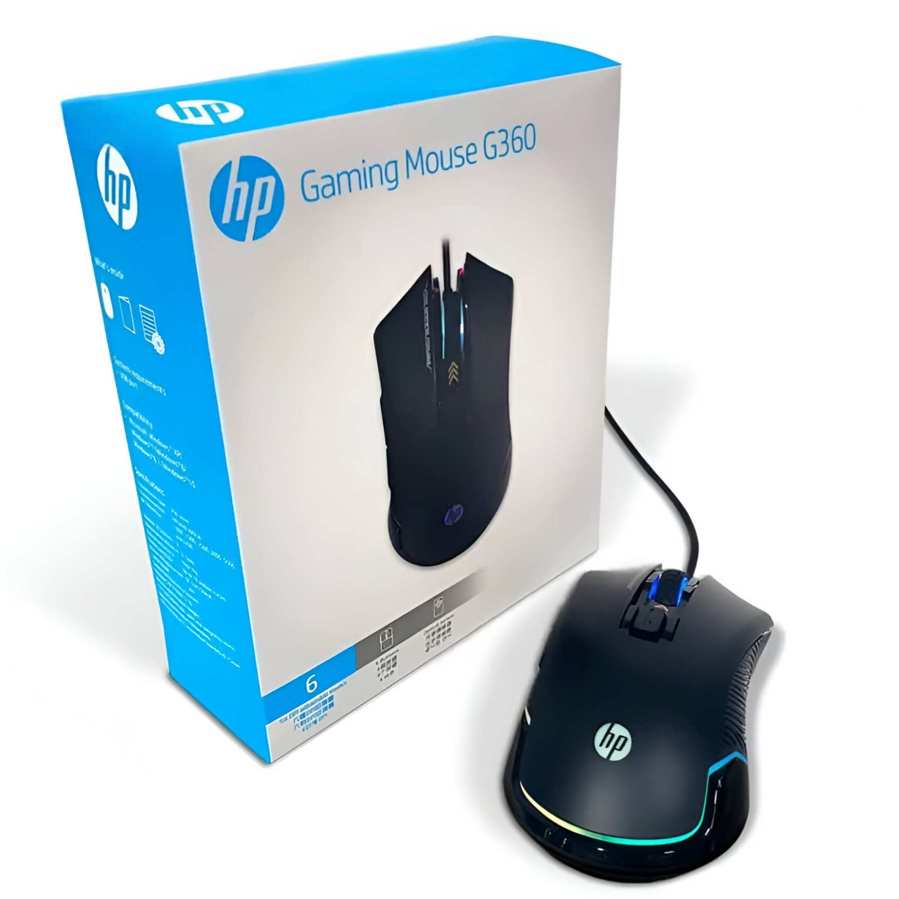 Mouse Gamer HP G360 RGB 7200 DPI Black Edition