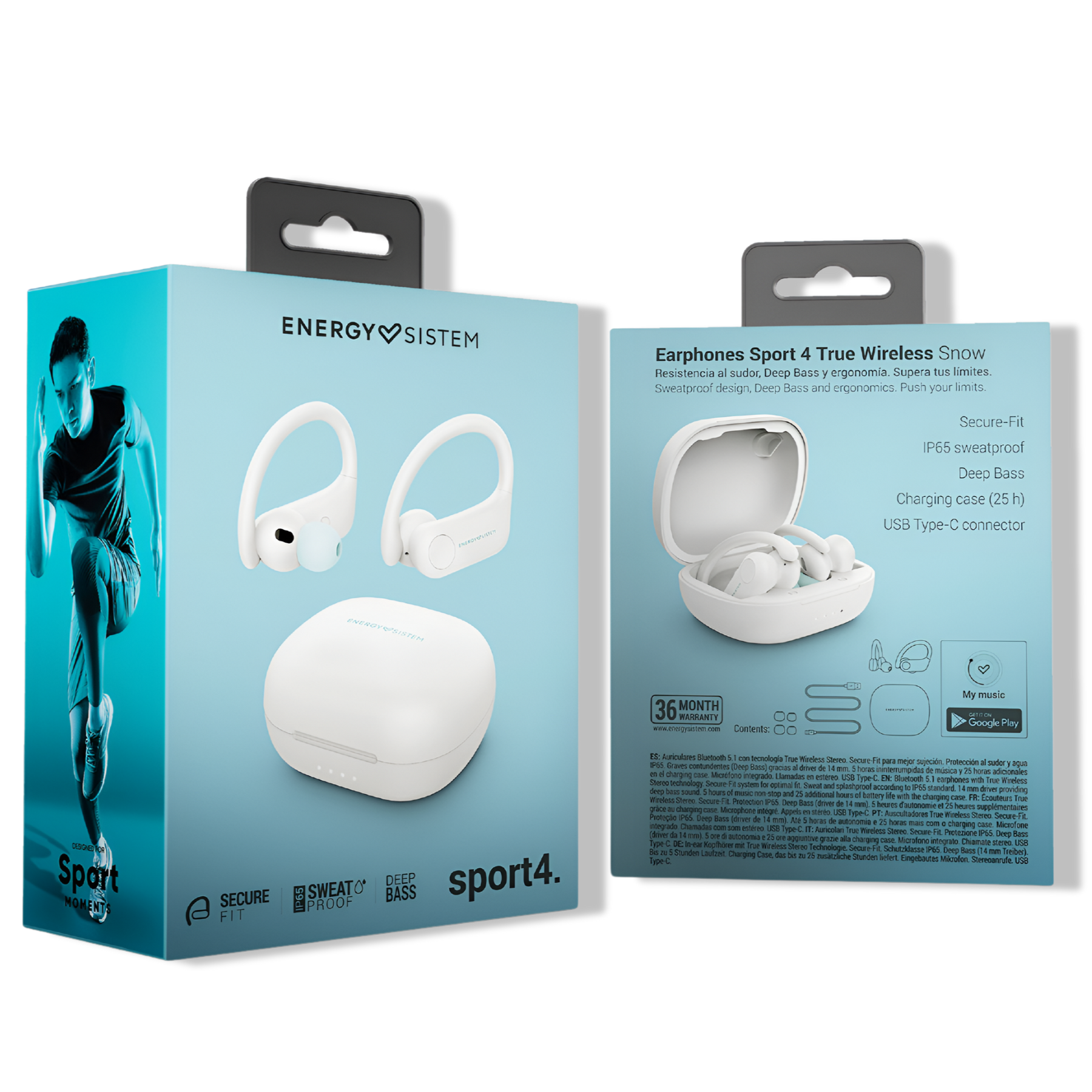 Audifonos Deportivos BT Energy Sistem Sport 4 TWS SNOW IP65