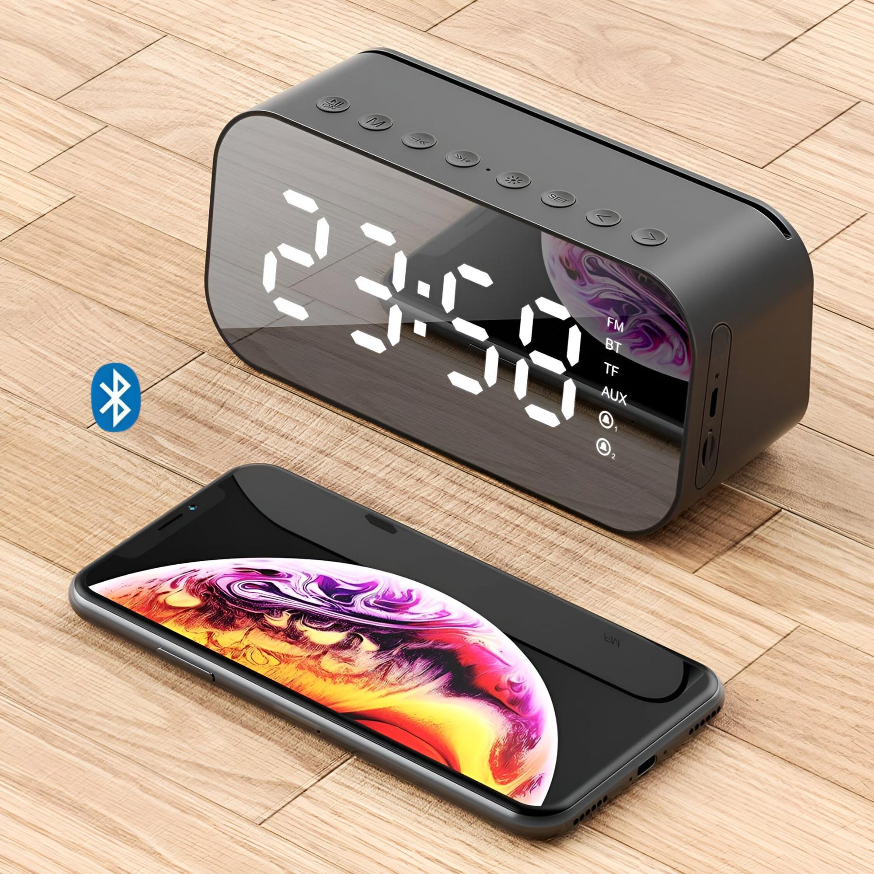 Parlante Bluetooth Havit con Despertador/ Termometro/ Radio