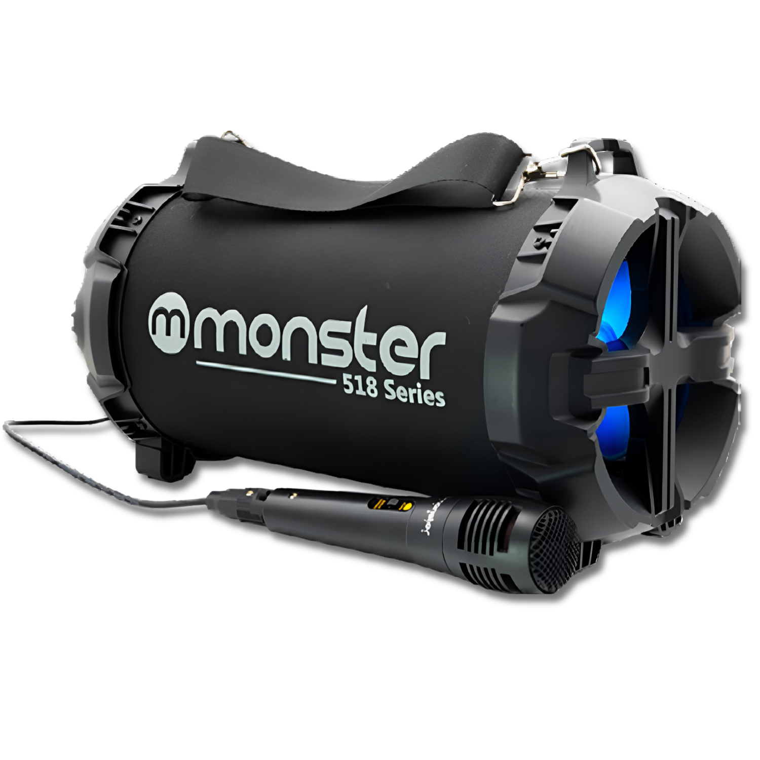 Bazuca Karaoke Monster + Micrófono 518BK Retro-iluminado RGB