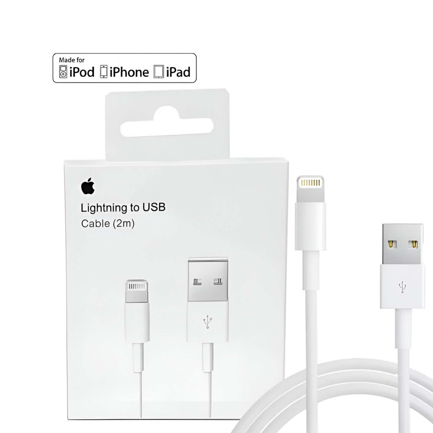 Cable de Datos Apple Lightning a USB 2M MD819AM Original