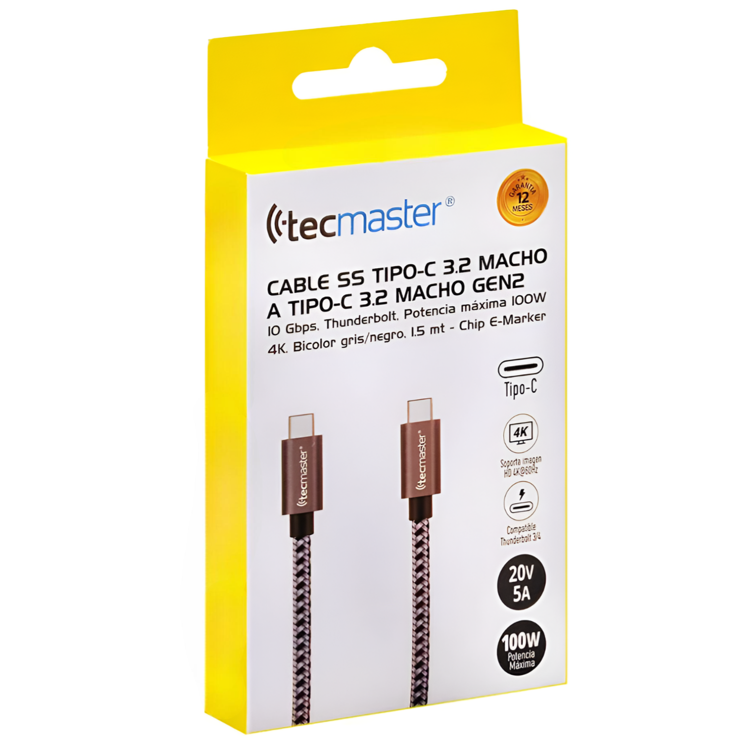 Cable De Datos Type-C 8K Premium 240W/48V/40Gbps 1.2M 200548