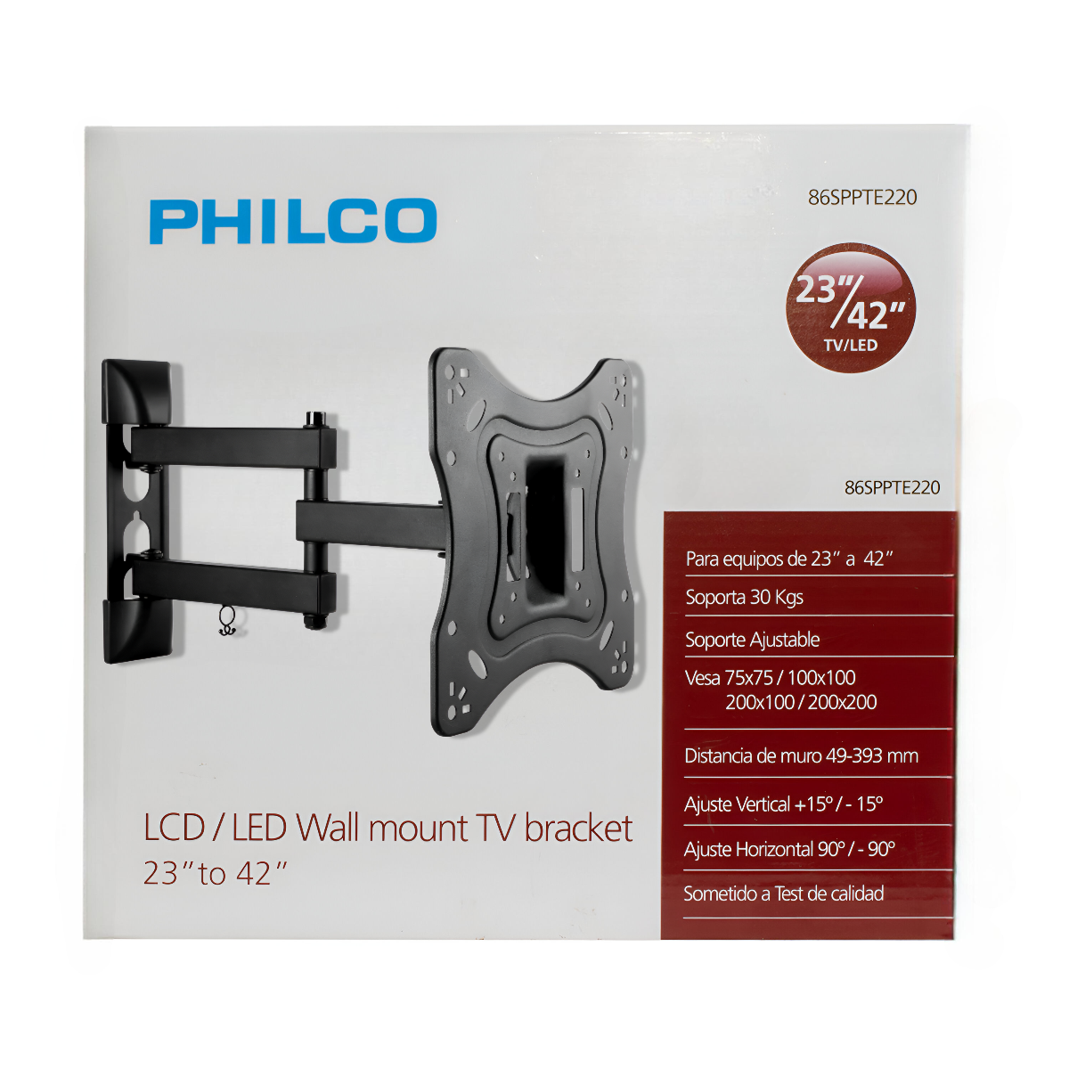 Soporte de TV con Brazo 23” a 43” Reforzado 30 KG Max TE220