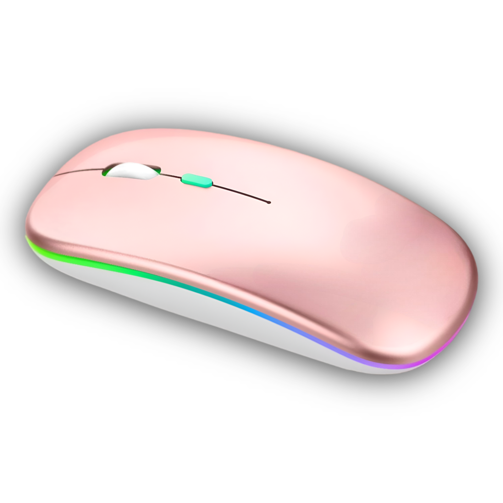 Mouse Dual Inalámbrico Rosado Recargable Bluetooth + USB 2G