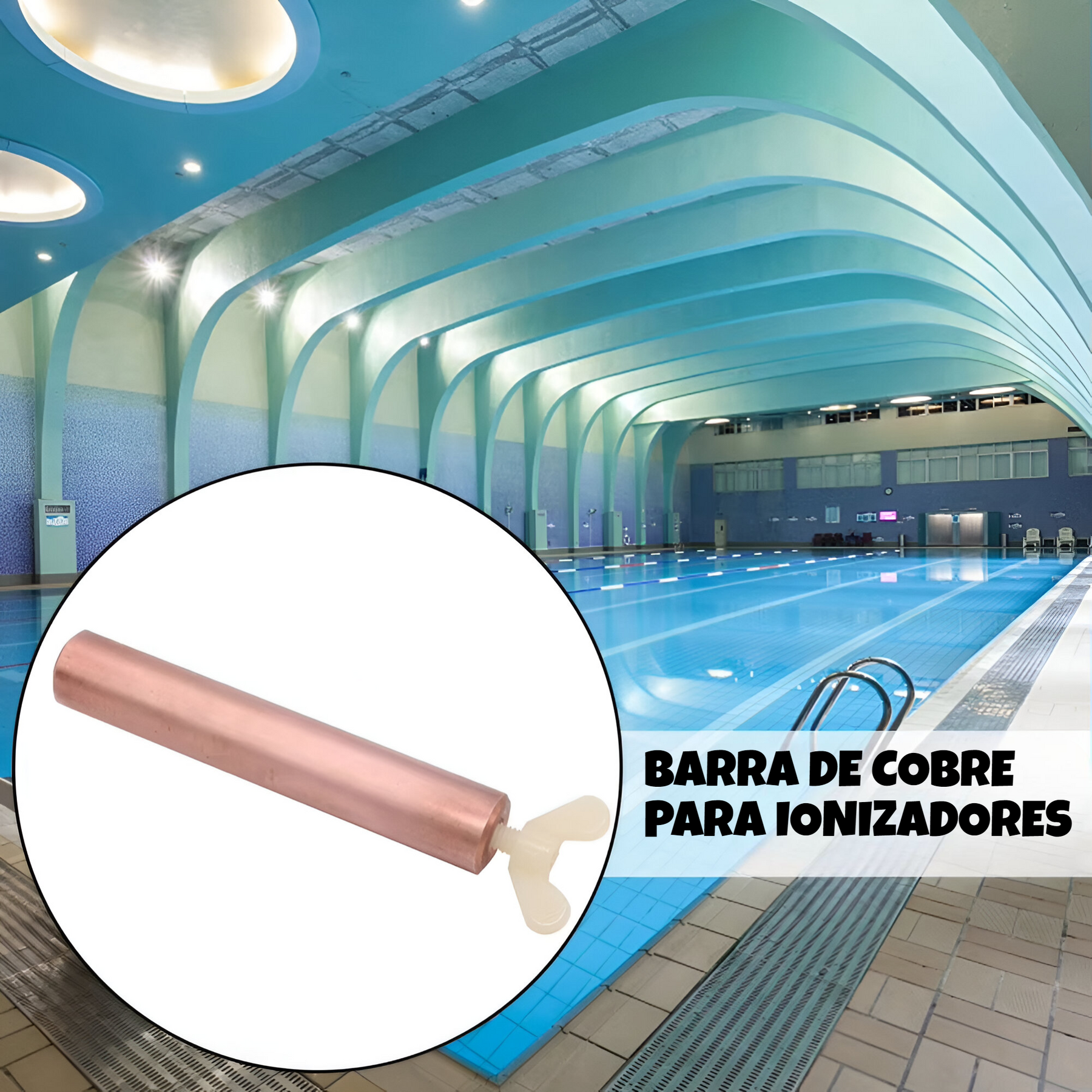Barra de Cobre Ánodo Para Ionizadores de Piscina 100% Cobre