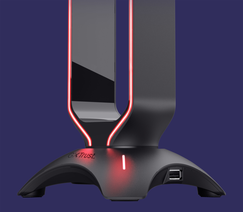 Soporte Stand Gamer RGB para Audífonos Trust Gxt 265 + HUB