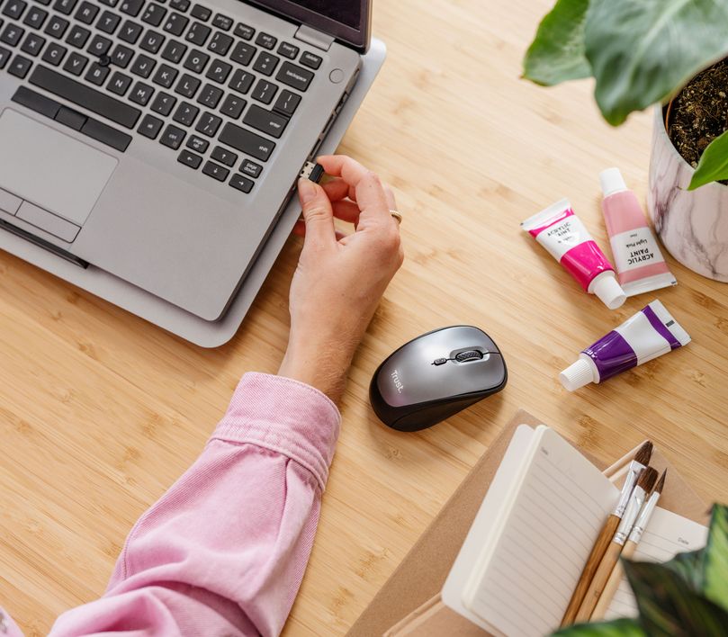 Mouse Inalámbrico Silencioso Trust YVI Eco Friendly BK 24549