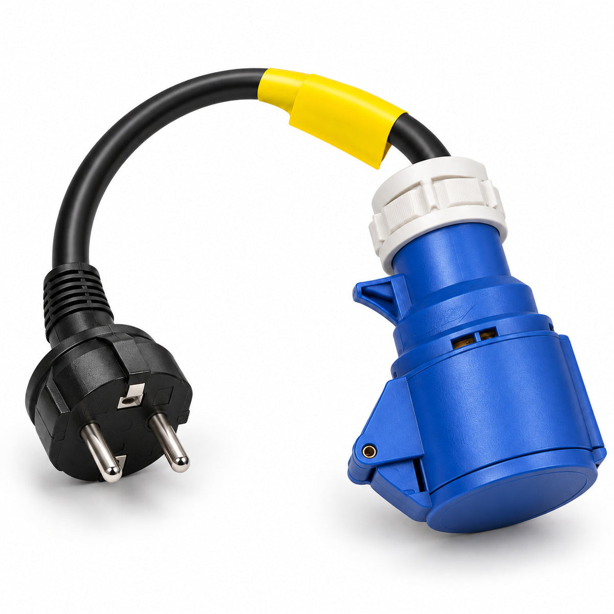 Adaptador de Corriente Schuko y CEE Azul