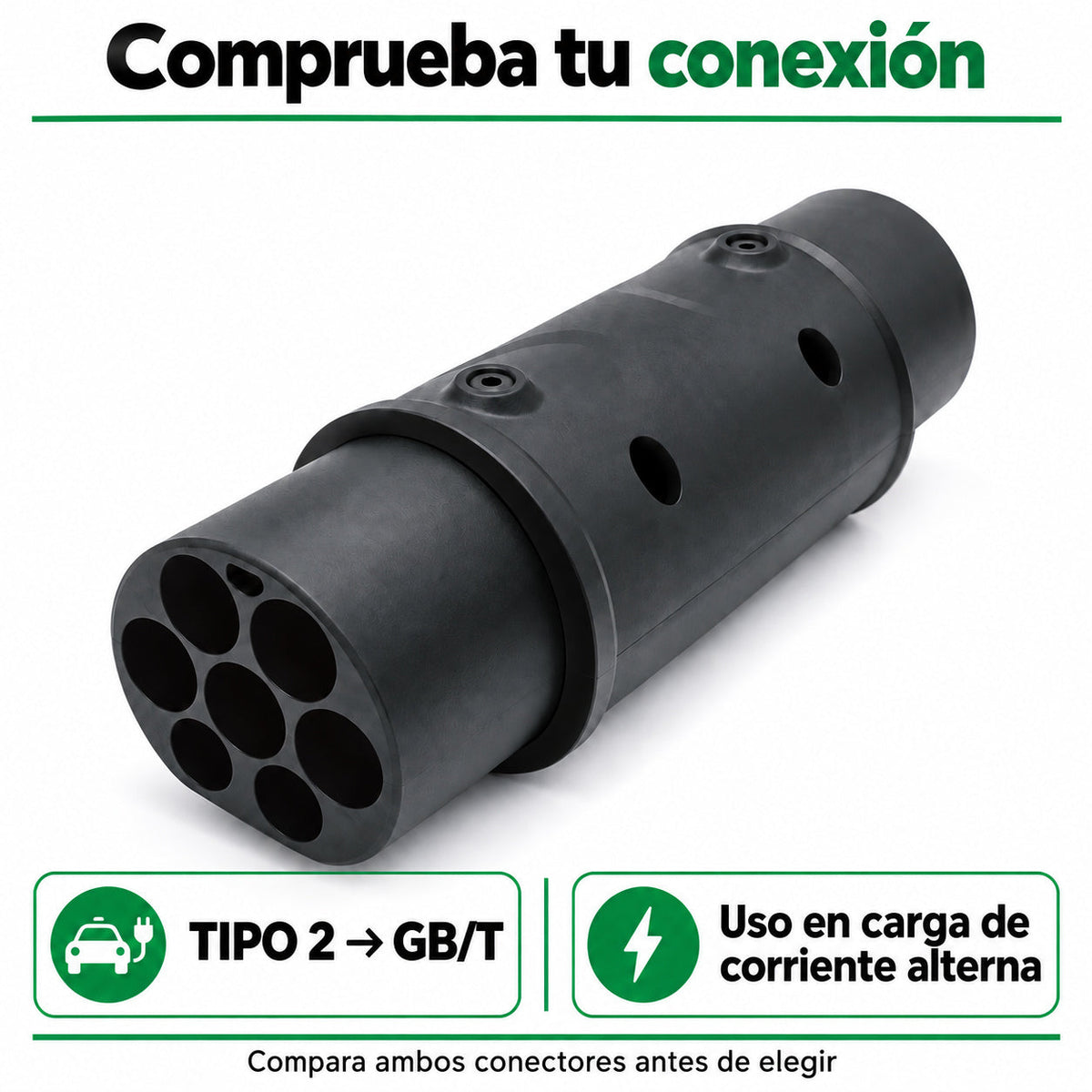 Adaptador Cargador Auto Eléctrico Tipo 2 a GB/T 22kW