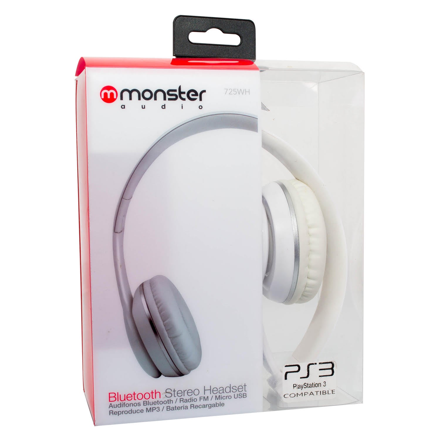 Audífono Bluetooth Plegable Radio FM/SD/ Monster 725White