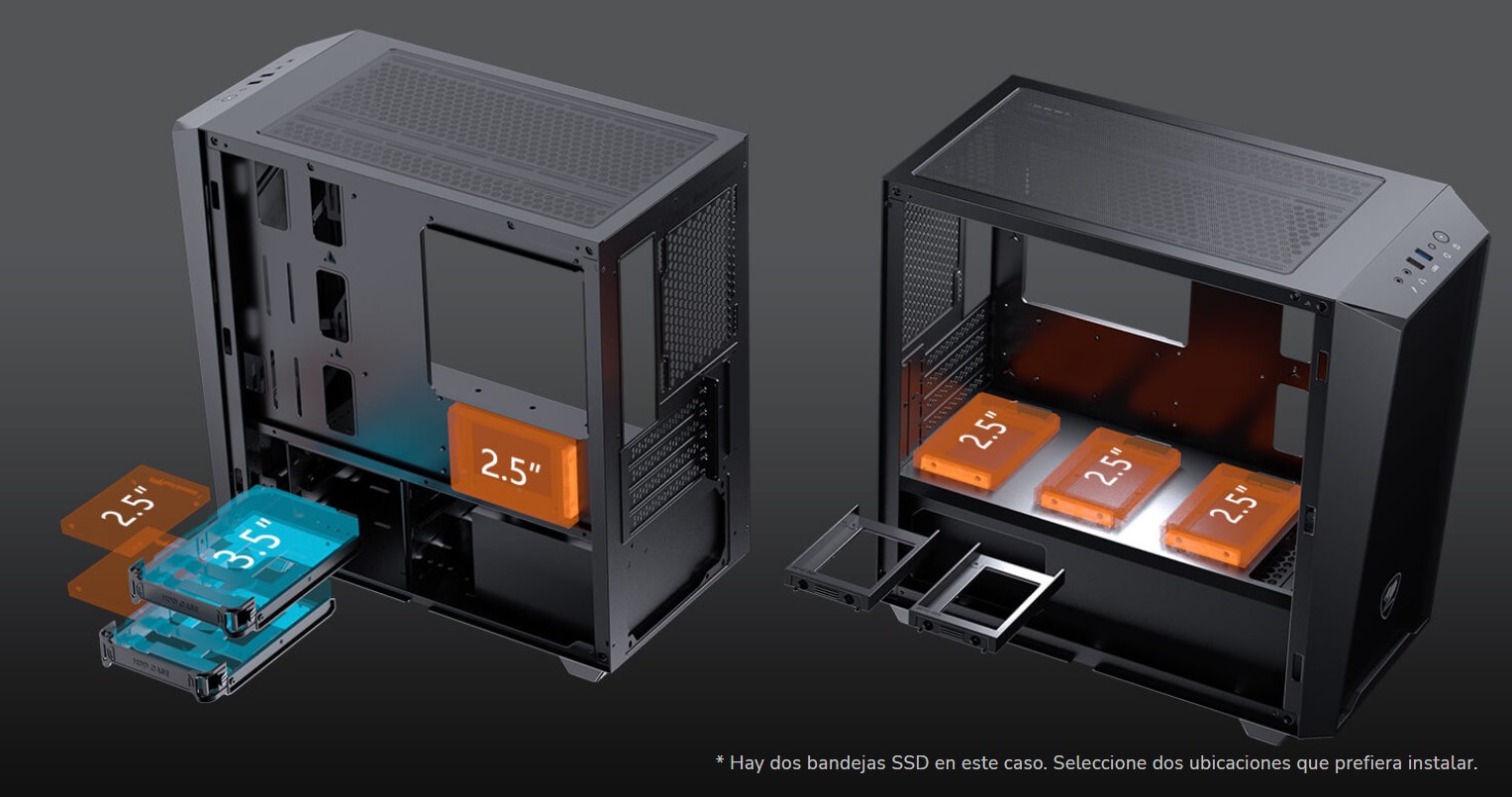 Gabinete Cougar MG130-G con Vidrio Lateral Templado