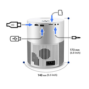 Proyector Funfoox Torre MS Miracast FHD 250” LED 4500Lm Wifi