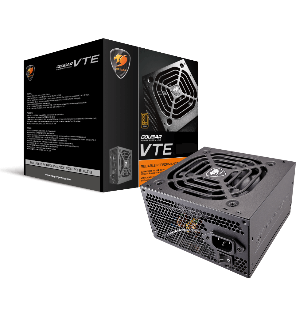 Fuente De Poder Gamer Cougar VTE 500W 80 Plus High Efficiency