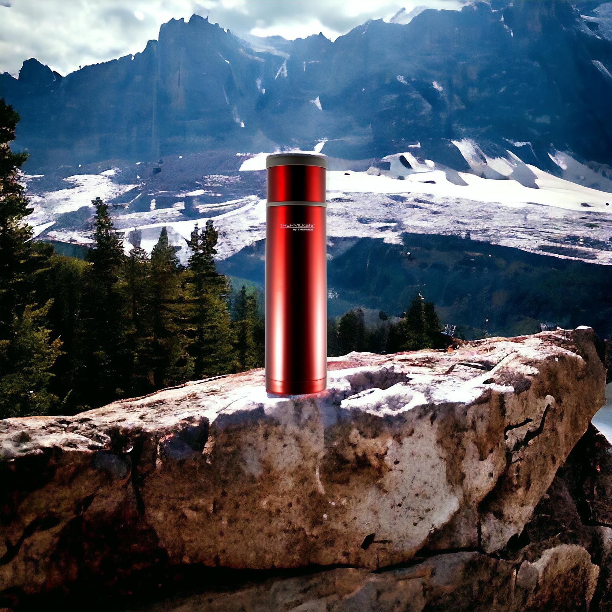 Termo Premium de Acero Inoxidable 1L Rojo Metalizado 12H/24H