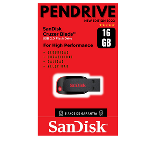 Pendrive Sandisk 16 GB Cruzer Blade USB 2.0 Flash Drive Z50