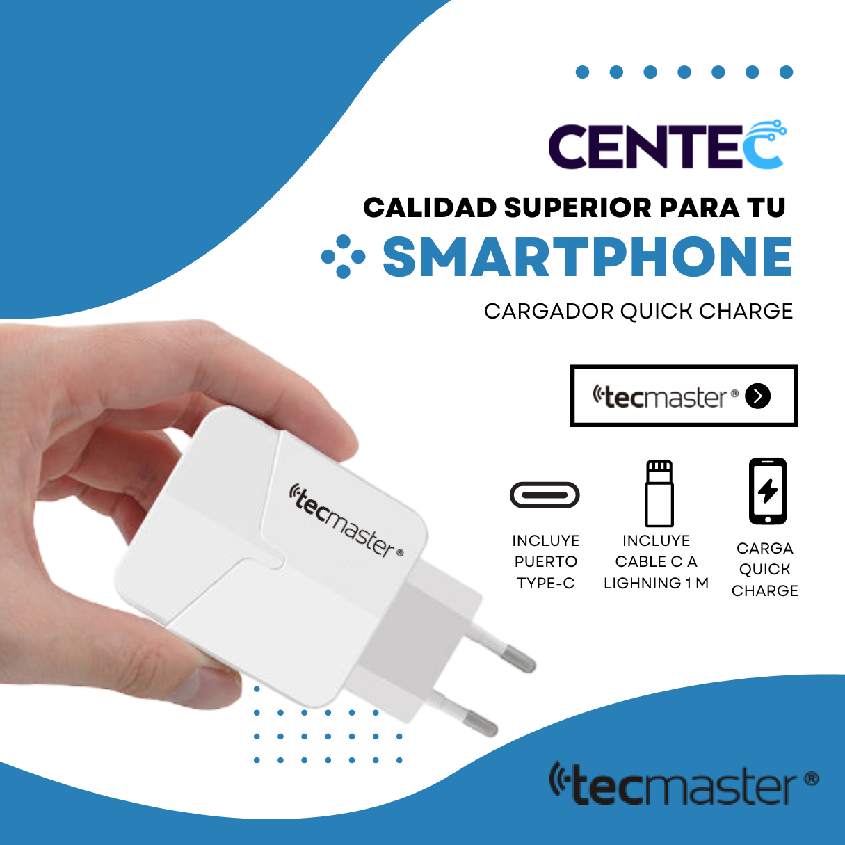 Cargador Para Iphone de Carga Rápida con Cable Lightning SEC