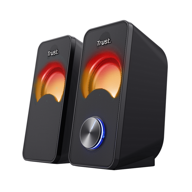 Parlantes USB con Luces RGB de 12W de Escritorio Trust Arys