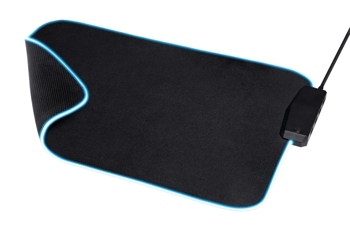 Mouse Pad Gamer Trust Glide L Rgb con Hub Usb 4 Puertos