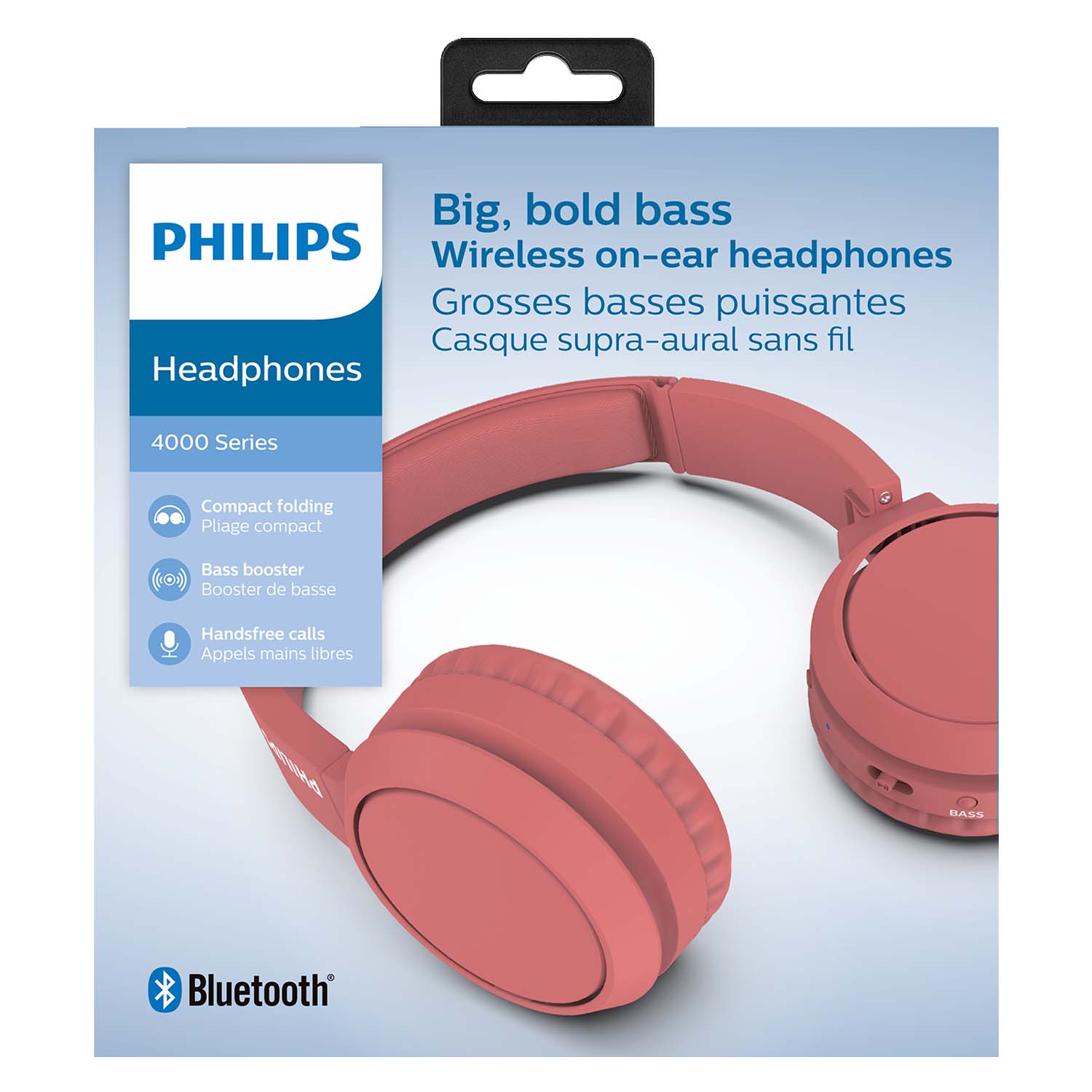 Audífonos Bluetooth Philips 29H de Autonomía TAH4205RD Rojo