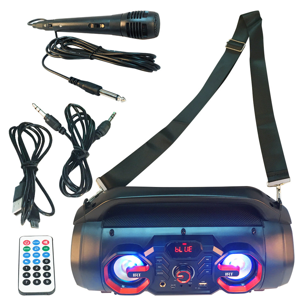 Parlante Bazuca IRT Bluetooth FM LED con Micrófono 30 RMS