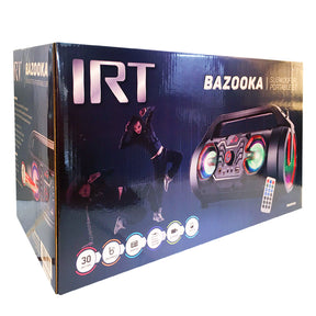 Parlante Bazuca IRT Bluetooth FM LED con Micrófono 30 RMS