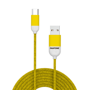 Cable De Datos Type-C Reforzado Pantone Android Auto Yellow