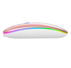 Mouse Dual Inalámbrico Rosado Recargable Bluetooth + USB 2G