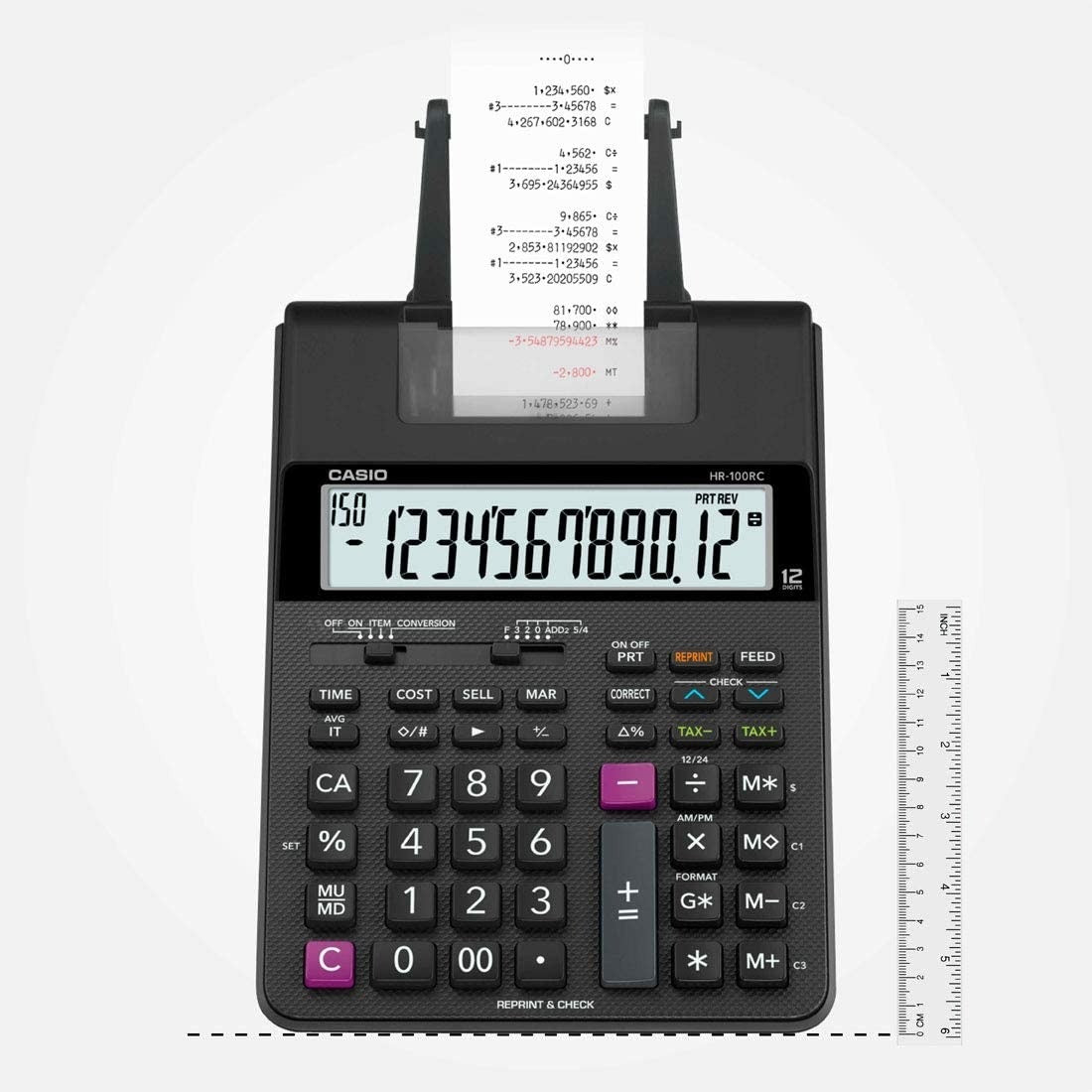 Calculadora Casio Con Rollo HR-100RC-BK-DC Profesional