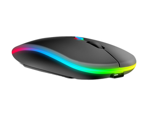 Mouse Inalámbrico Dual Bluetooth + USB 2G Recargable RGB BK