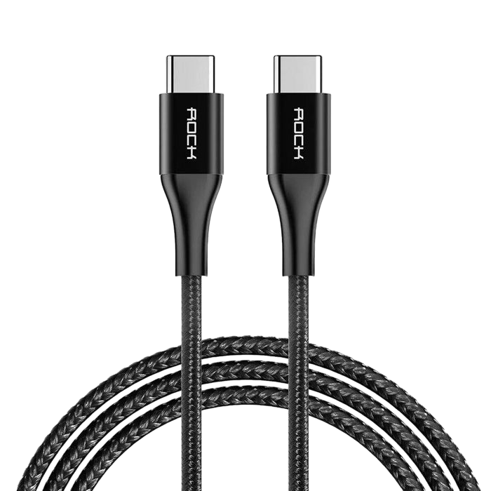 Cable De Datos Type-C a Type-C 3M Acordonado High Power 3A - Negro / Tamaño Único