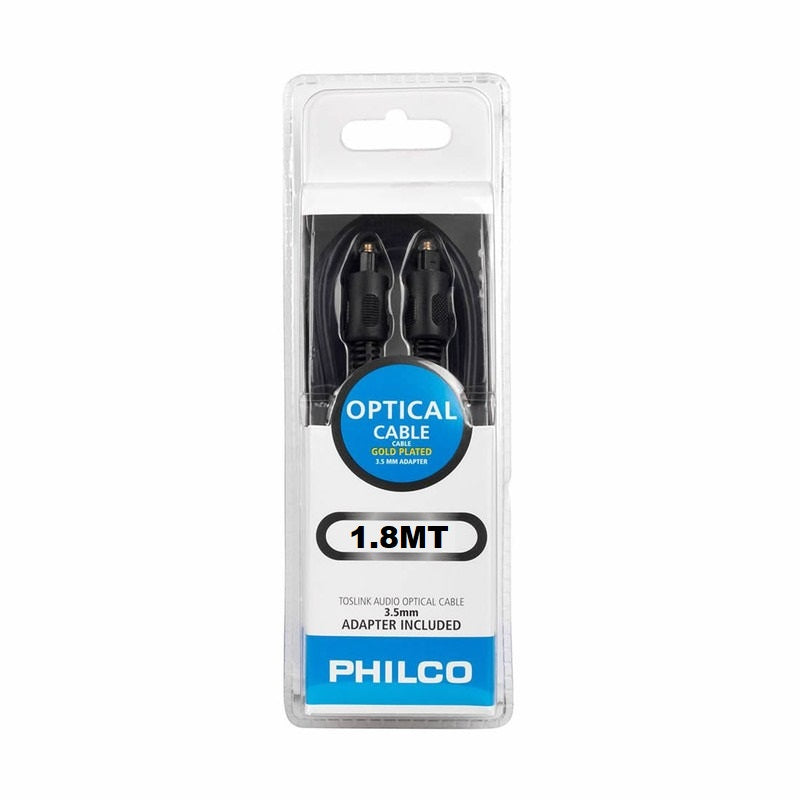 Cable De Audio Optico Digital SPDIF Toslink Philco 1.8Mt