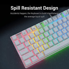 Teclado Gamer Redragon Mecanico Kumara Rgb K552W Pro Blanco
