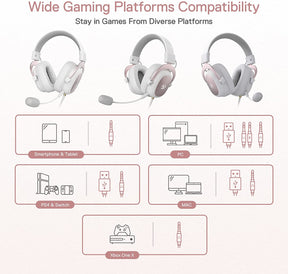 Audifonos Gamer Usb Redragon Zeus 2 White Multiplataformas