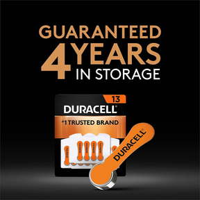Pila Duracell 13 de Audiología de Larga Duración (Pack de 6)