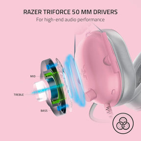 Audífonos Razer Blackshark V2 X Rosa Quartz Multiplataforma