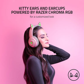Audifonos Razer Rosado Kraken Bluetooth Kitty Gamer Edition