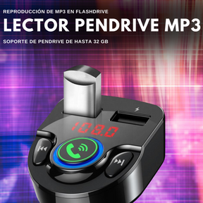 Transmisor FM para Auto BT + Manos Libres + Cargador 3A/ MP3