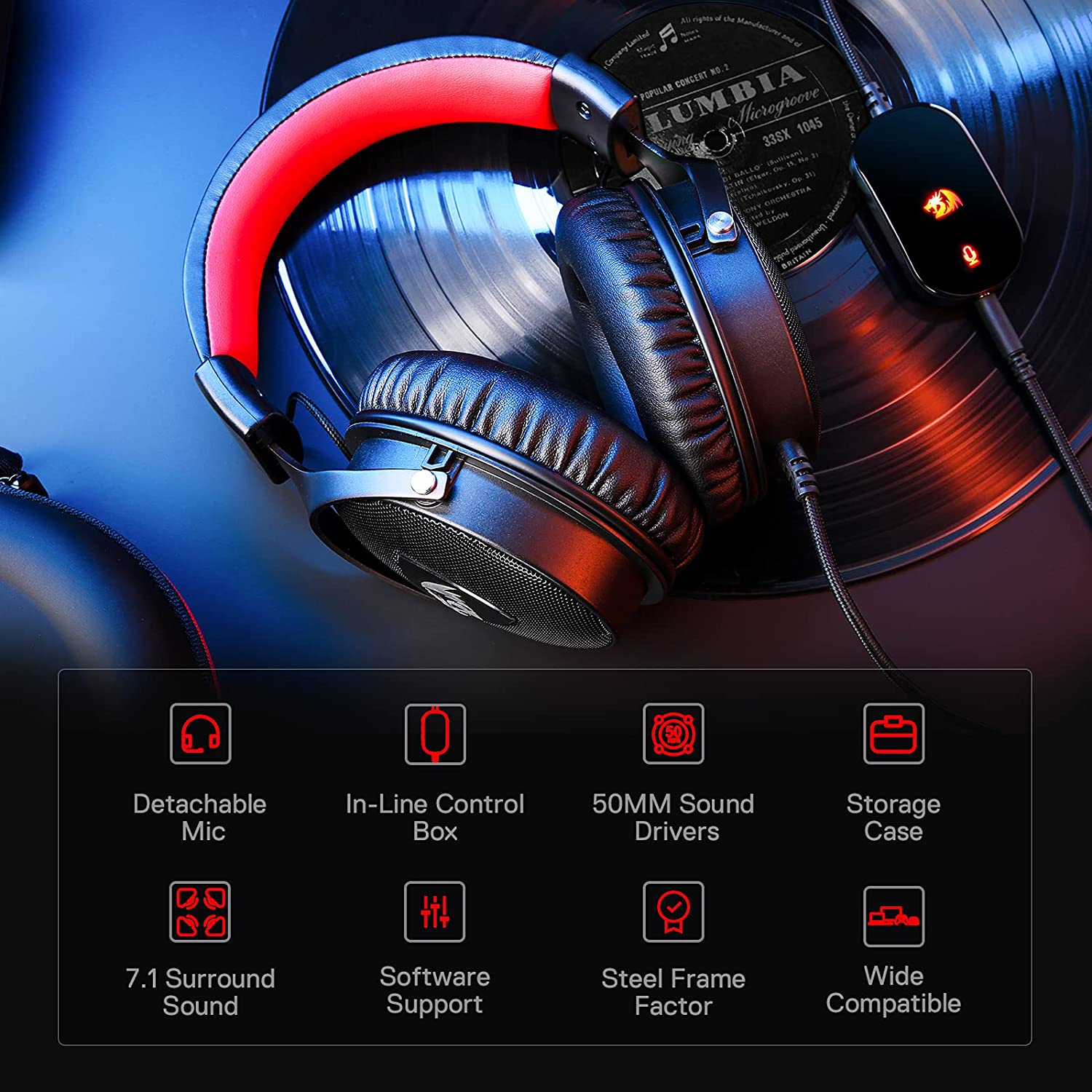 Audifonos Redragon Icon H520 Audio 7.1 Premium Multiplataformas