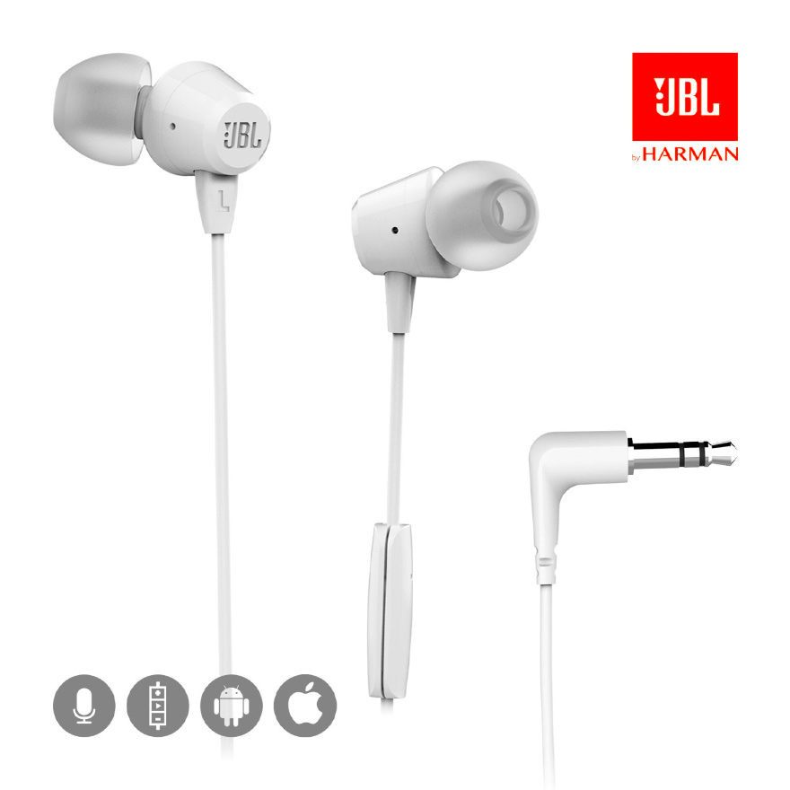 Audifono JBL In Ear con Manos Libre Harman C50 Hi Bass White