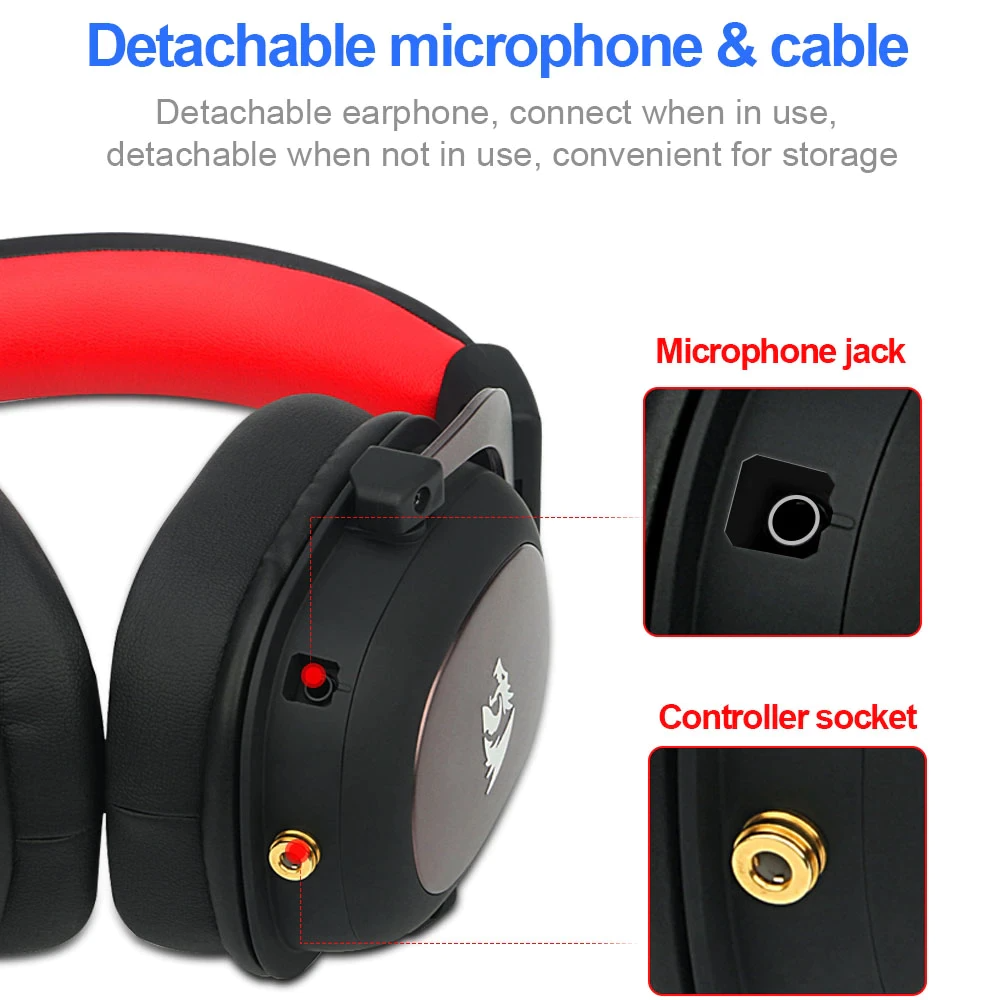 Audifonos Gamer Usb Redragon Zeus 2 Black Multiplataformas